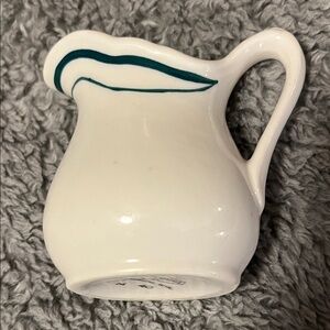 McNicol China Elegant White Ceramic Creamer Pitcher with Teal Accent